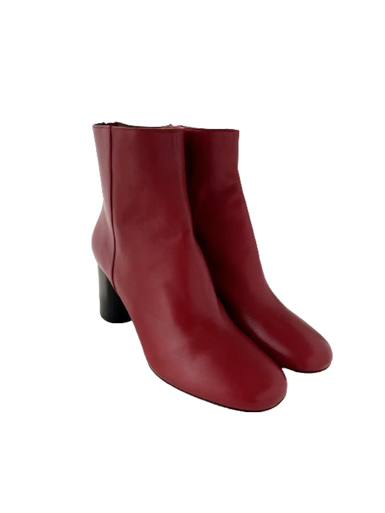 SANDRO Red Leather Booties, 39
