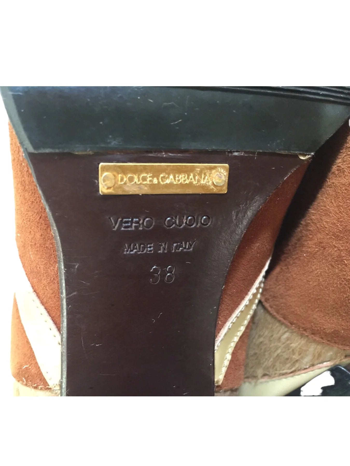 DOLCE GABBANA POINTED COWBOY SUEDE LEATHER PONYHAIR BOOTS, 38