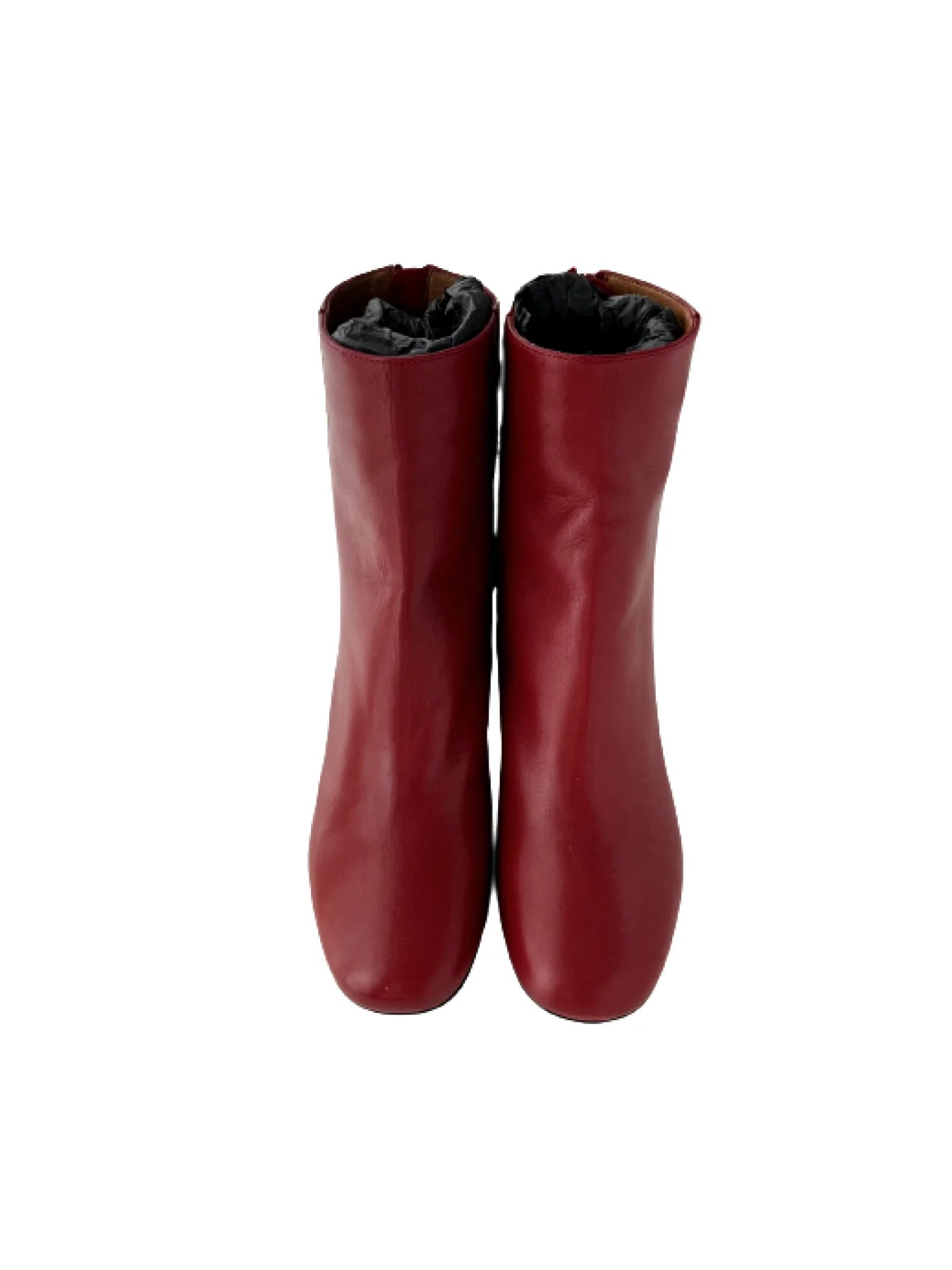 SANDRO Red Leather Booties, 39