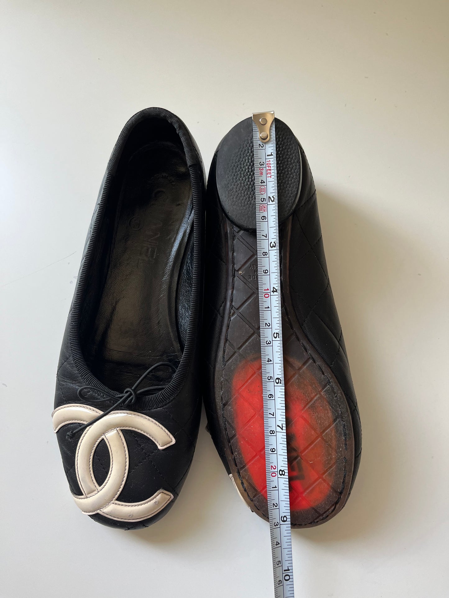 Chanel Cambon Interlocking CC Ballet Flats, 36.5