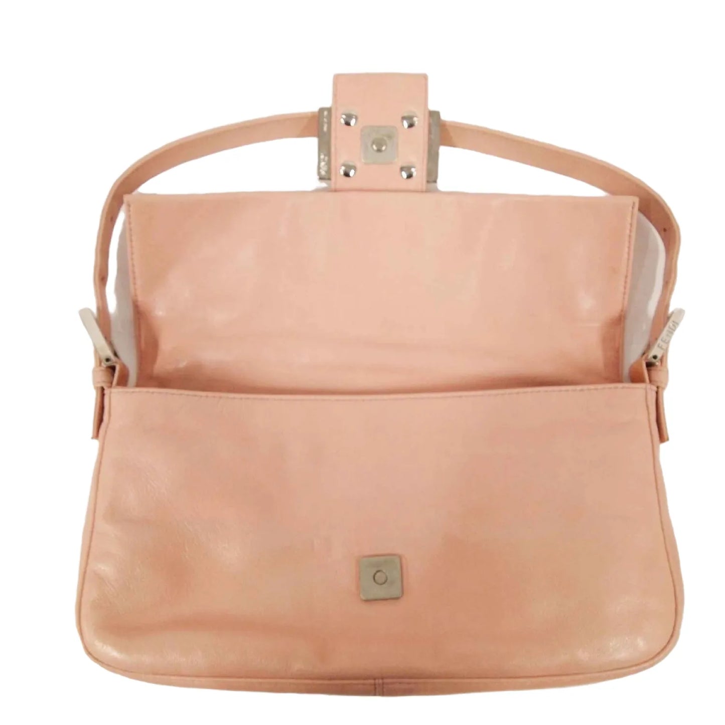 FENDI Baguette Vintage Pink Lambskin Leather Shoulder Bag