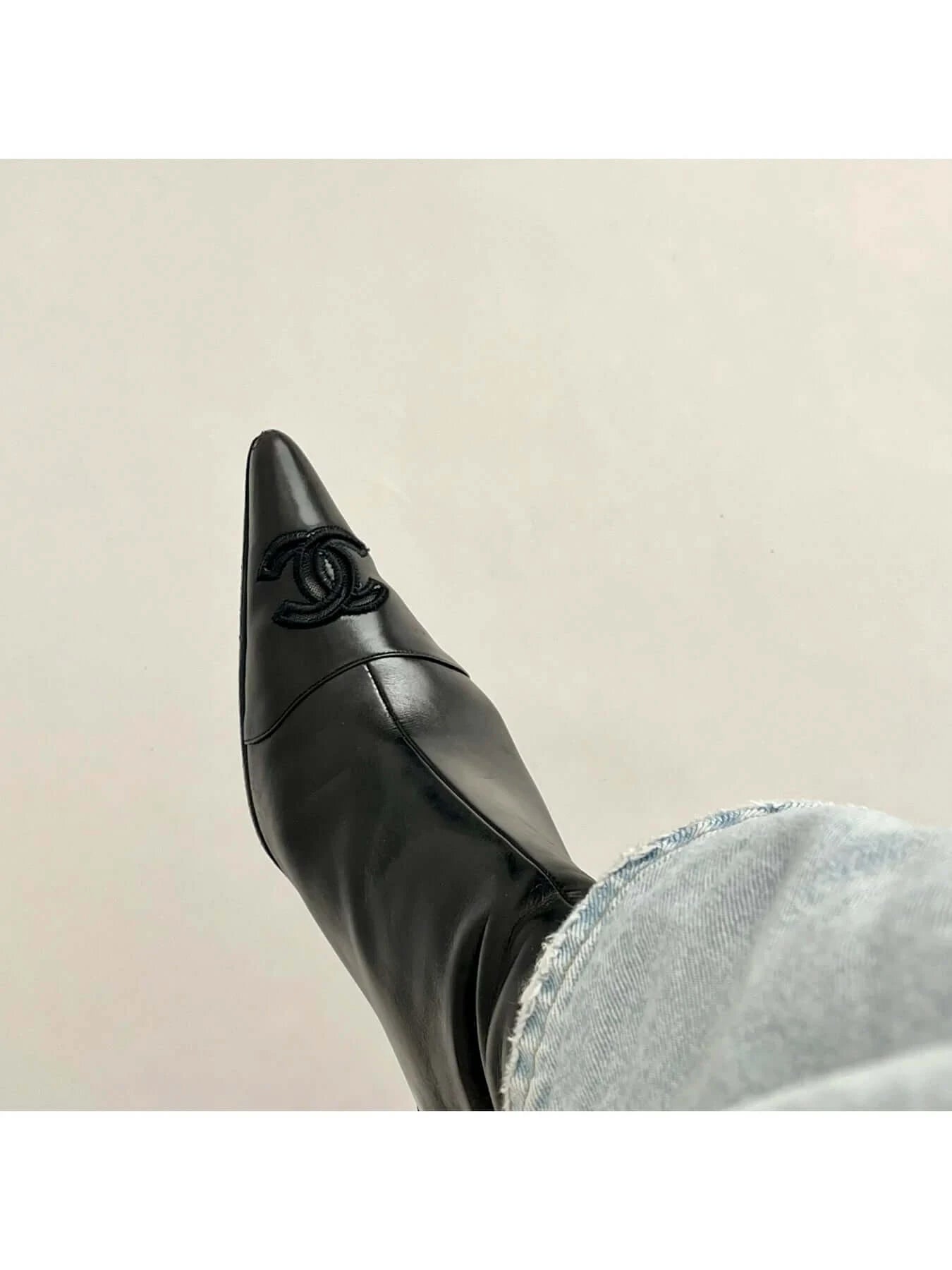 Chanel Black Suede Ankle Boots, 37
