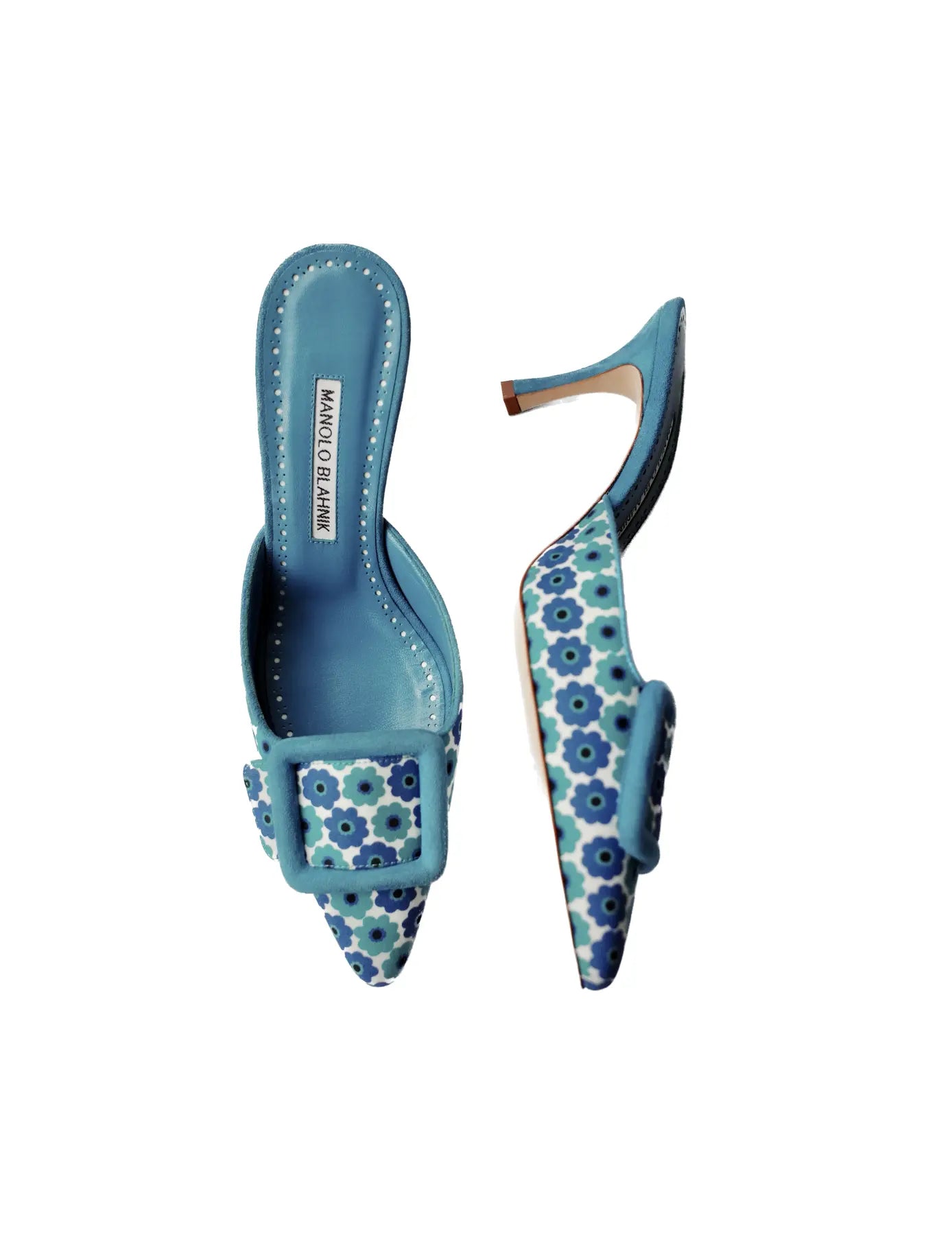 MANOLO BLAHNIK Maysalebi 50 buckled suede floral mules, 37.5 | Archive SquareMANOLO BLAHNIK Maysalebi 50 buckled suede floral mules, 37.5 | Archive Square | Archive Square The Millennial Decorator vintage mules Revolve Matilda Djerf Bella Hadid Floral Sandals Pinterest