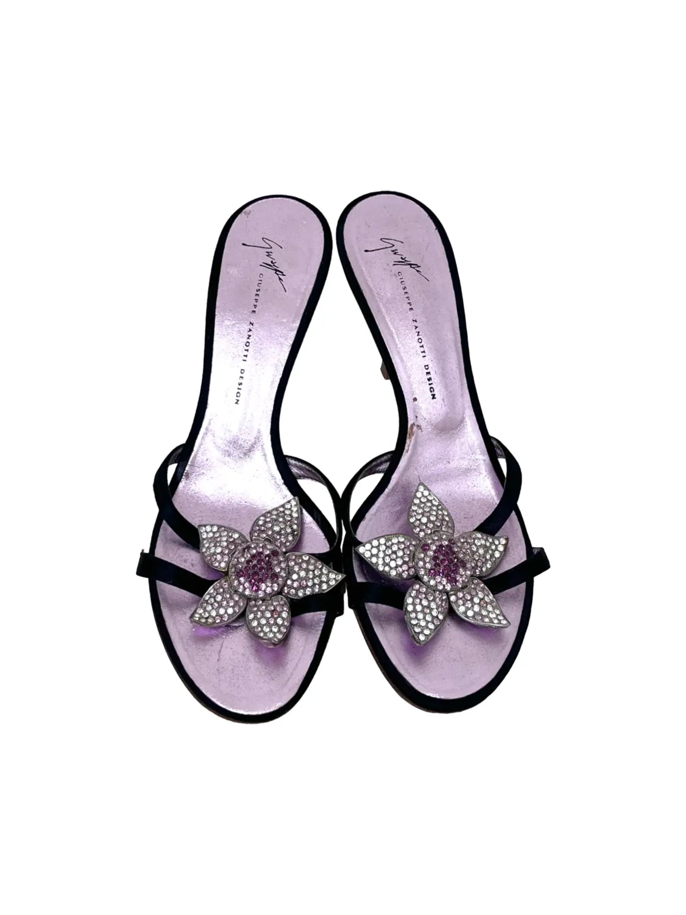 Silver Floral Rhine Stone Designer Sandals