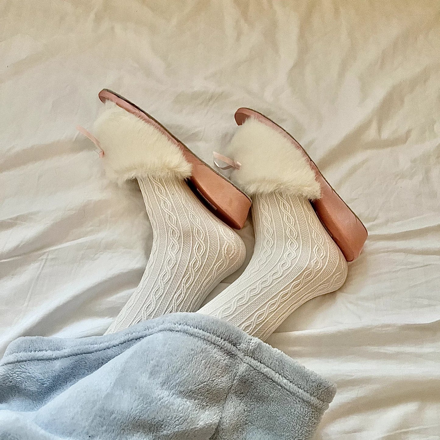 Dior fuzzy slippers slides, size small (US 6)