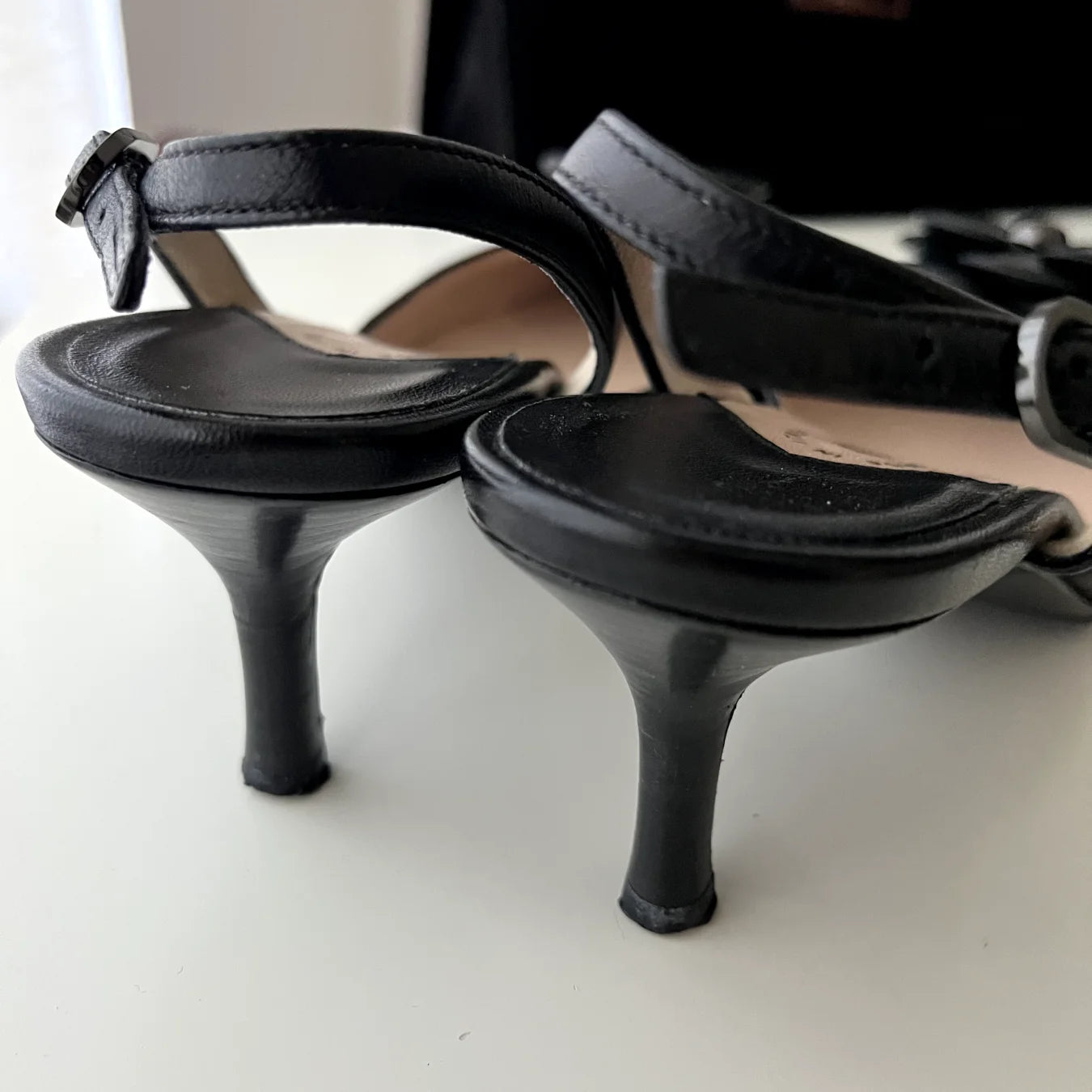 Chanel Sling-backs w/Camellia Flowers Sandals, 36.5