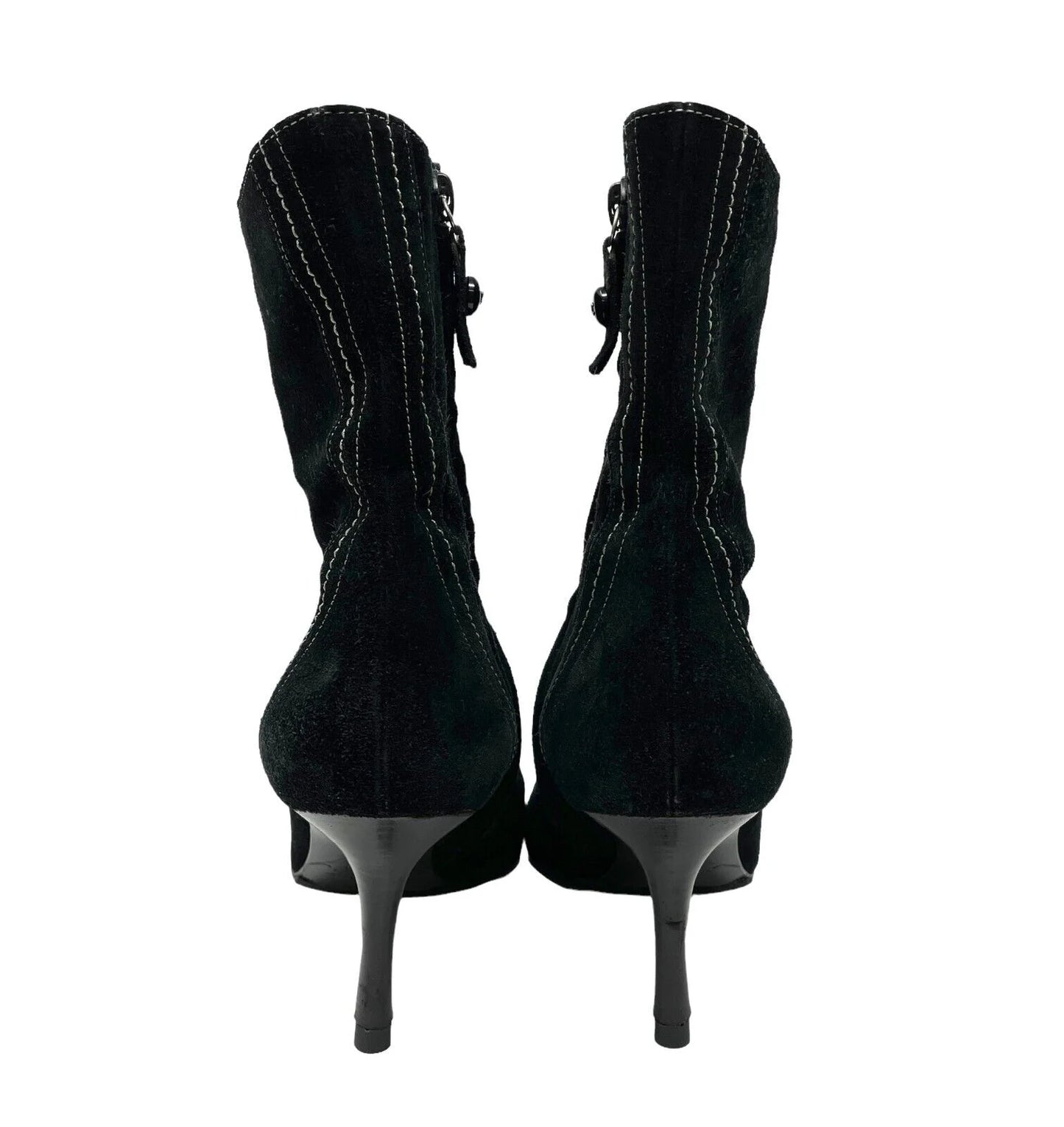 Chanel Black Suede Ankle Boots, 37.5