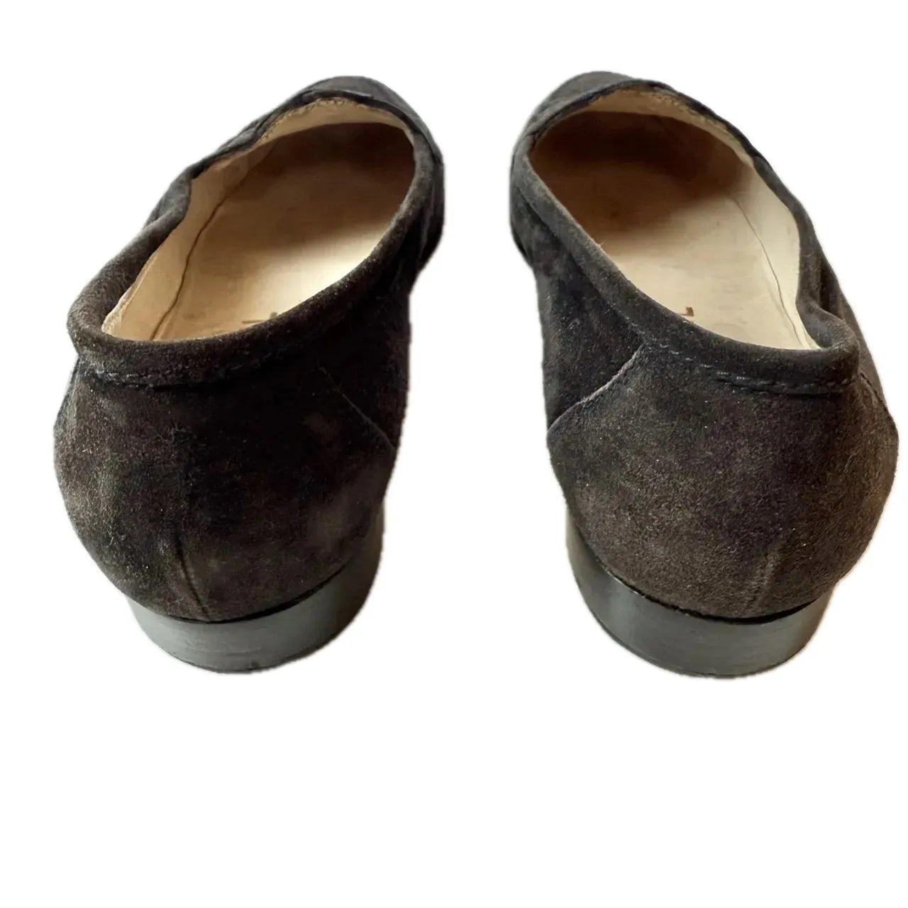 Chanel Vintage Black Suede Stitched CC Loafers, 37