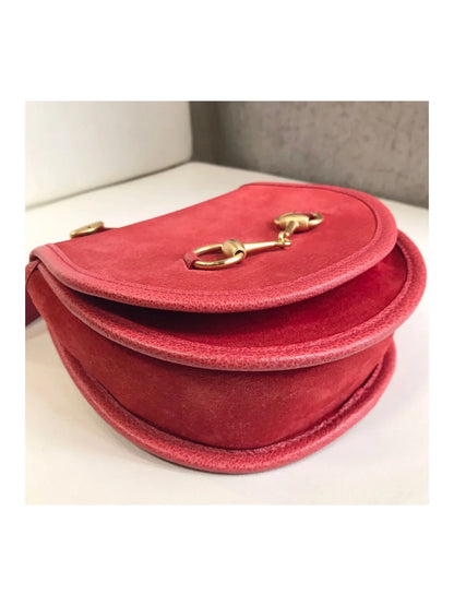 Gucci Horsebit Suede Waist Pouch Bag Mini Saddle Clutch