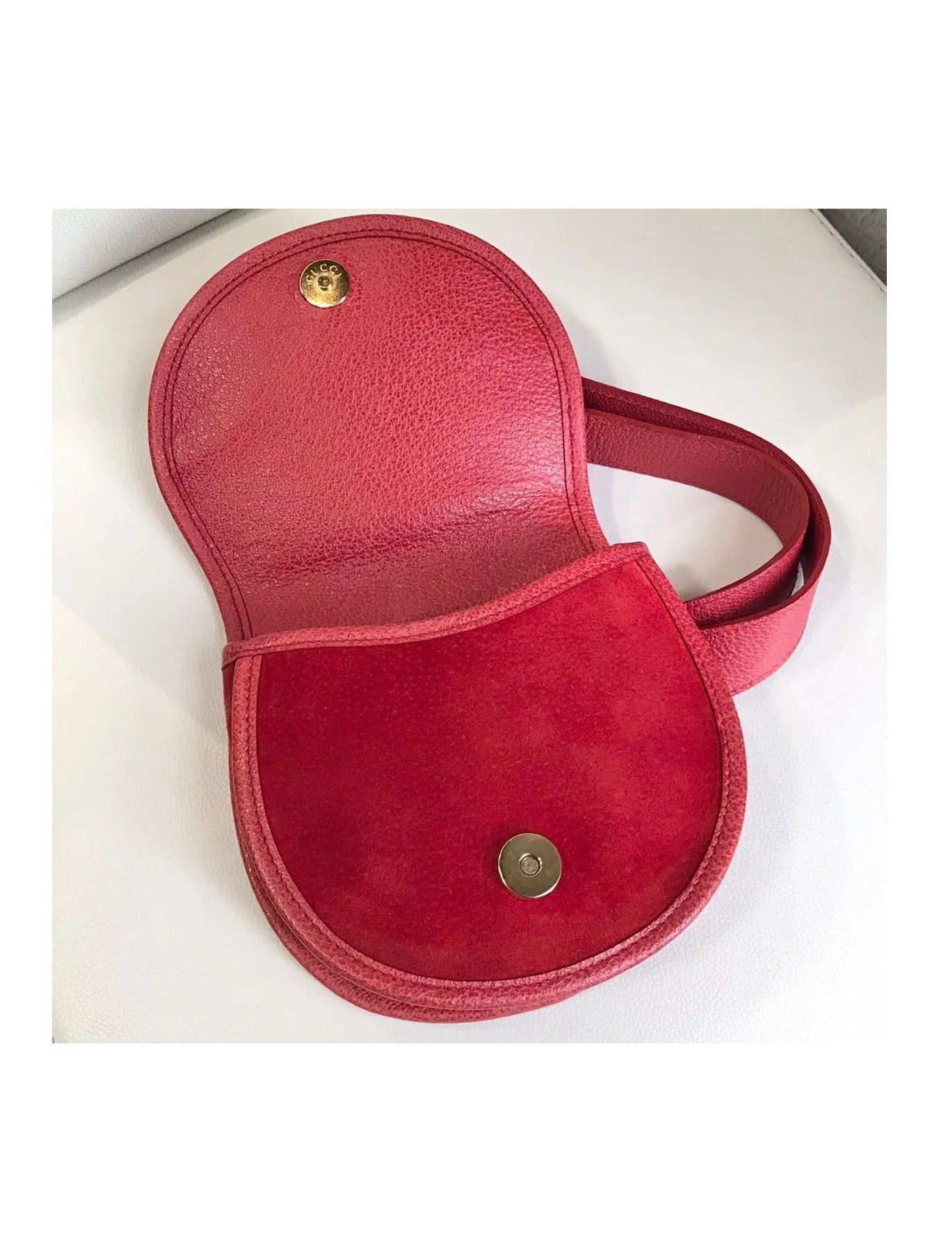 Gucci Horsebit Suede Waist Pouch Bag Mini Saddle Clutch