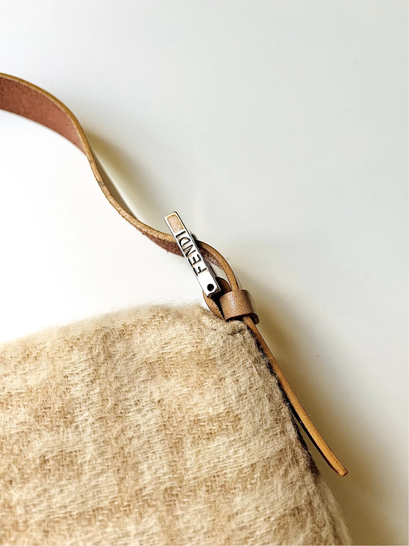 FENDI Baguette Zucchino Monogram Wool Bag Baguette