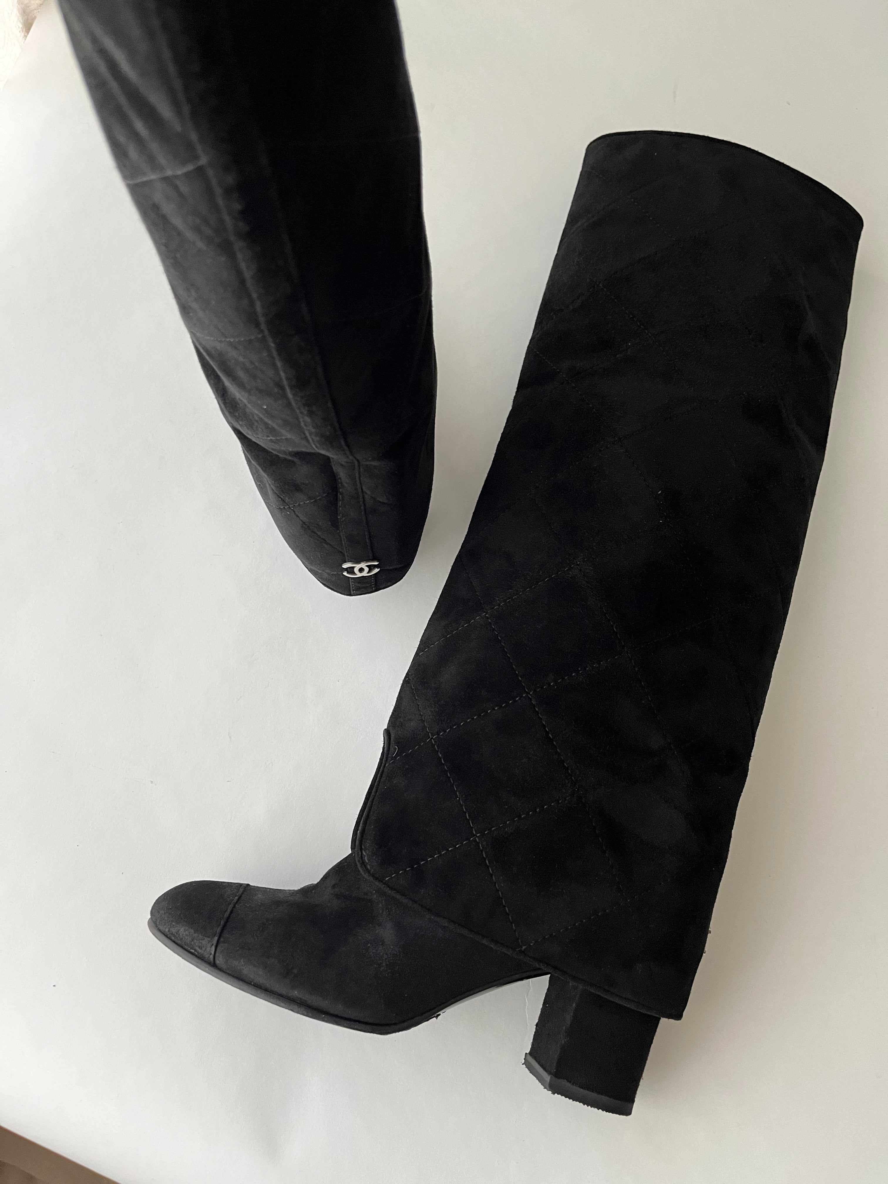 Chanel fold over boots best sale