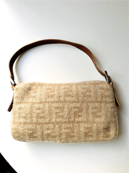 FENDI Baguette Zucchino Monogram Wool Bag Baguette