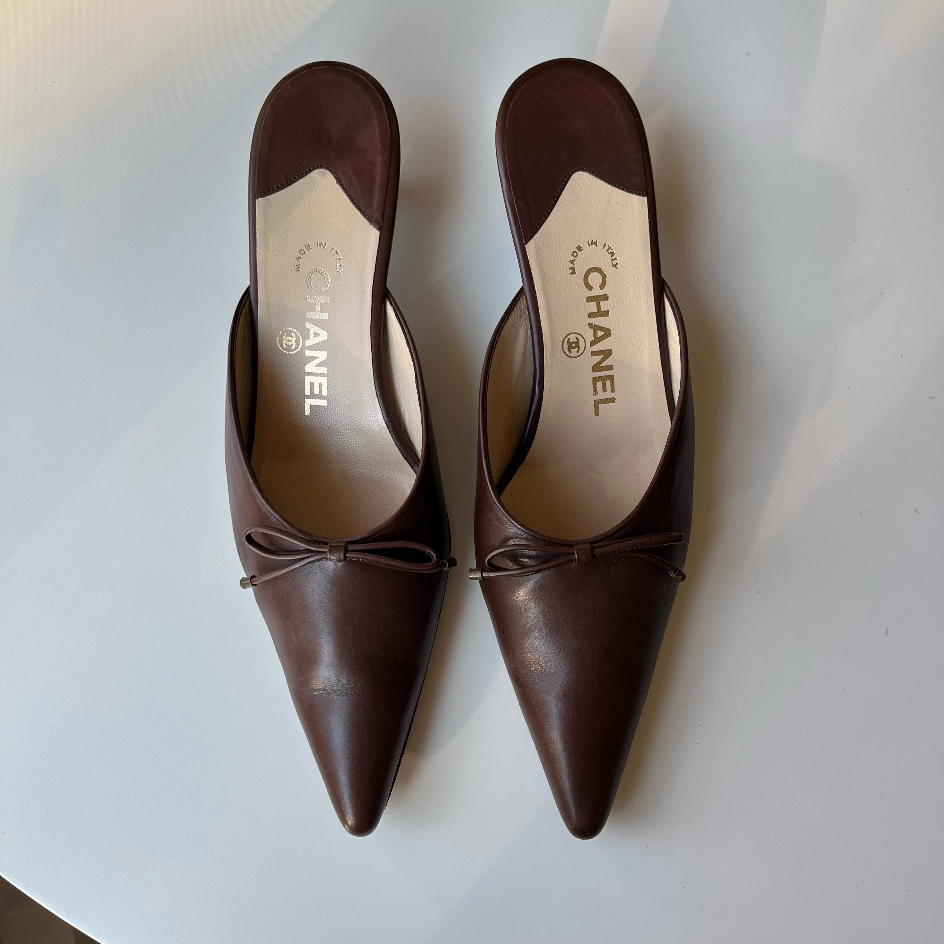 Chanel flat mules on sale