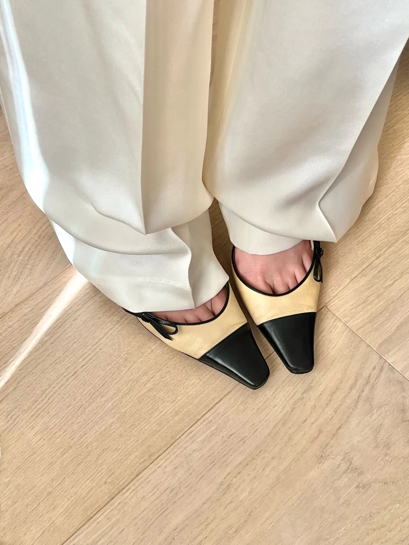 Chanel Slingback Heels, bow mules, | Archive Square The Millennial Decorator Vintage Mules Revolve Matilda Djerf Bella Hadid