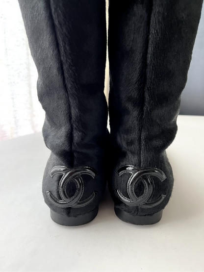 Chanel Pony Hair Boots, IT 37