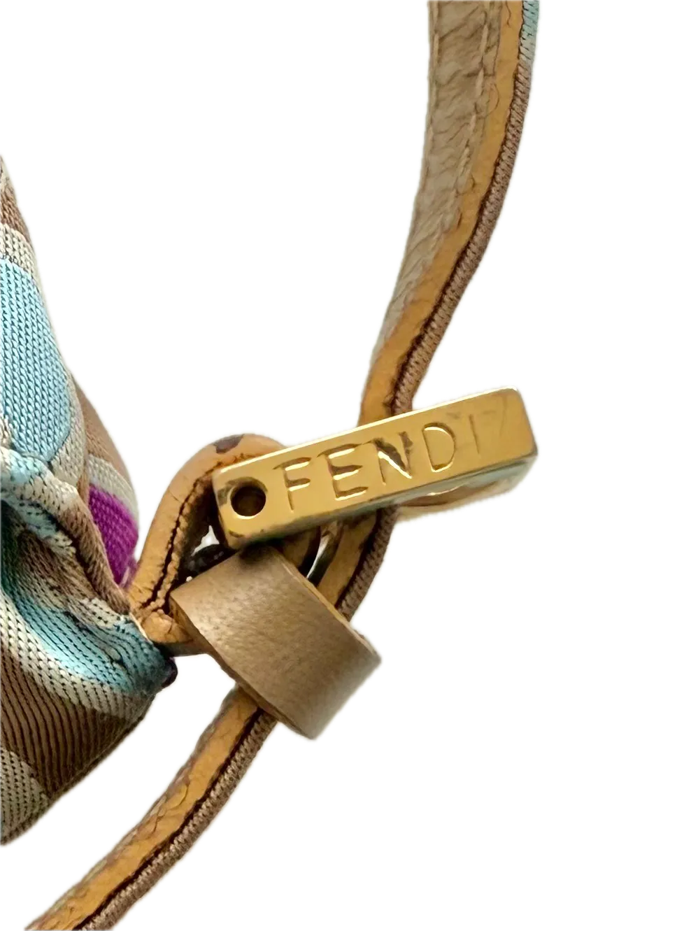 Fendi Satin Psychedelic Print Baguette Shoulder Bag