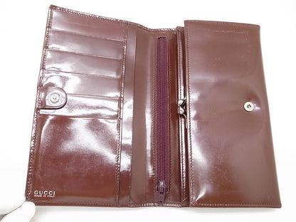 Gucci Slim Horsebit Leather Wallet, Burgundy