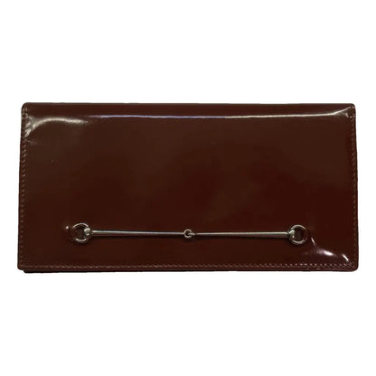 Gucci Slim Horsebit Leather Wallet, Burgundy