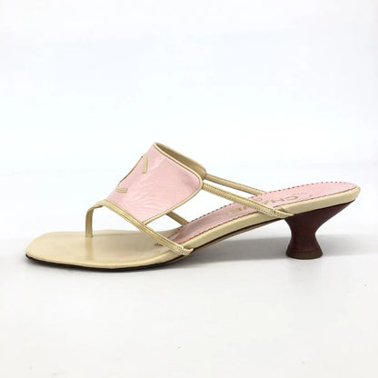 CHANEL LEATHER SLIDES IT 38.5