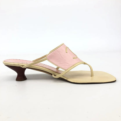 CHANEL LEATHER SLIDES IT 38.5