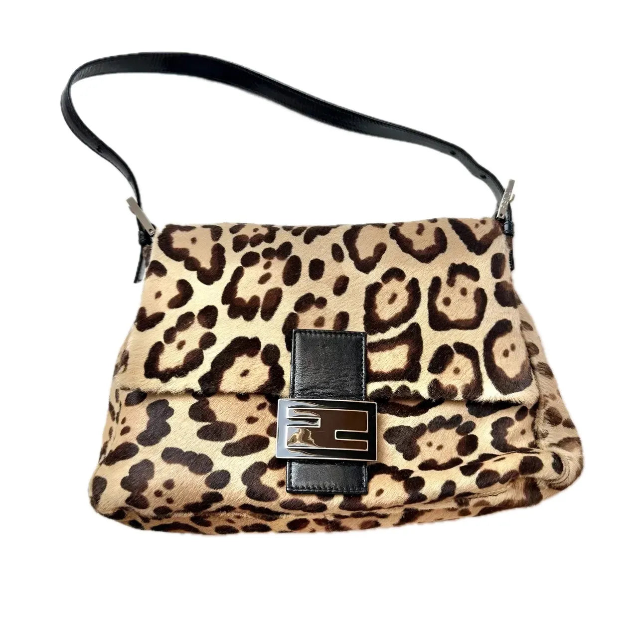 Fendi Leopard Ponyhair Mama Baguette