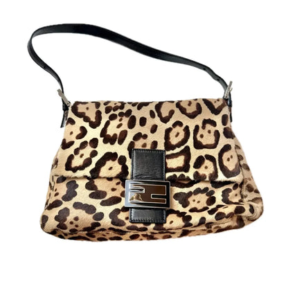 Fendi Leopard Ponyhair Mama Baguette