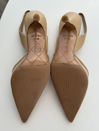 Chanel mesh slingbacks, 36