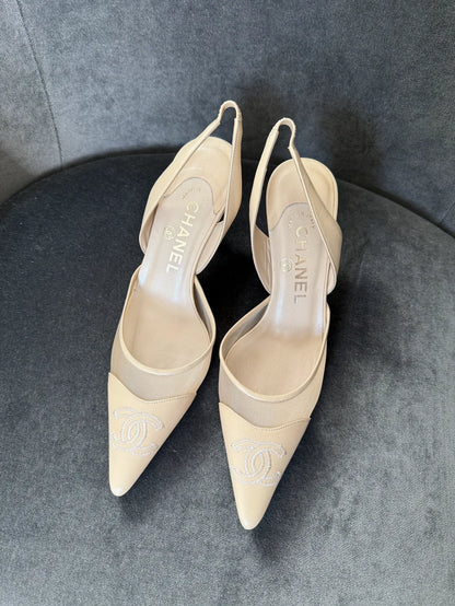 Chanel mesh slingbacks, 36